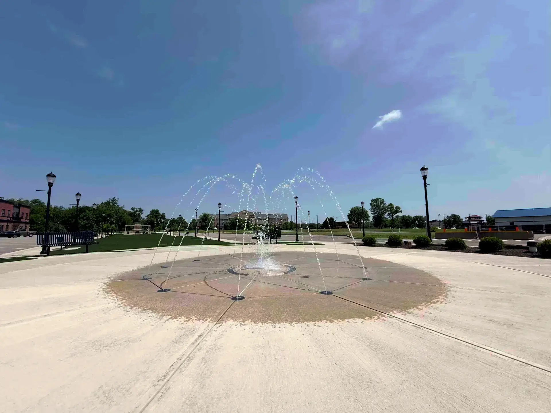 Fountain plaza at Park Drive Development in Weirton, West Virginia